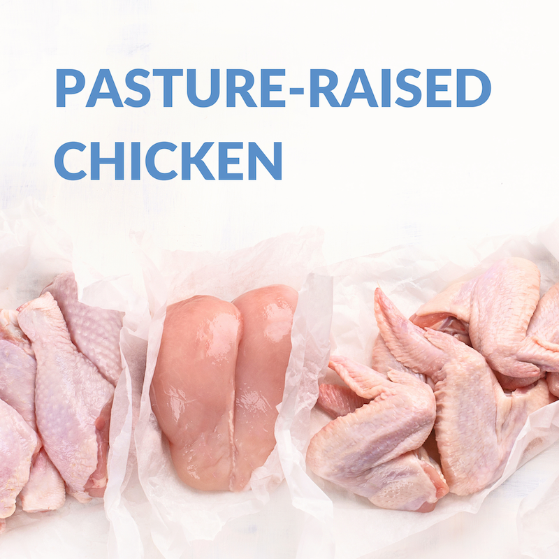 Pasture Raised Chicken Cuts including chicken breast and wings