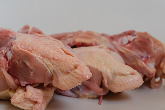 Raw pastured duck backs for stock or bone broth, non GMO, raised by Carolina Pastures