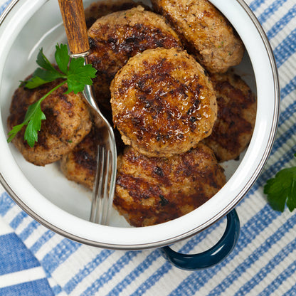 Breakfast sausage patties made from local farm pasture raised pork from Carolina Pastures with local pork delivery